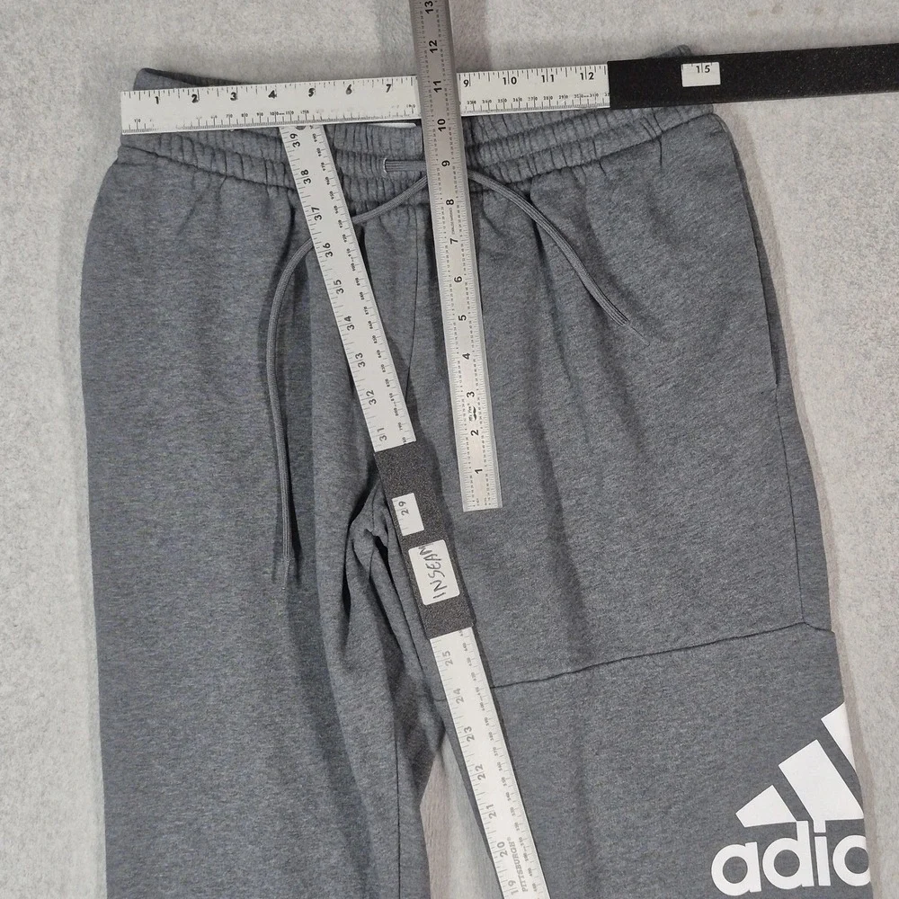 Adidas Men Sweatpants 2XL Gray Tapered Jogger Fleece Logo Activewear 29